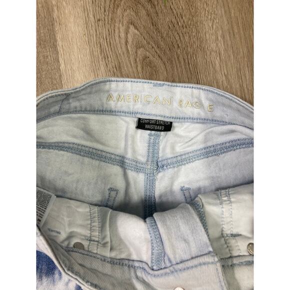 American Eagle Women's Tie Dye Denim Shorts Boyfriend Shortie Size 4 Blue Casual - Picture 7 of 12